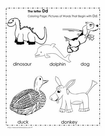 The Letter D Coloring Pictures